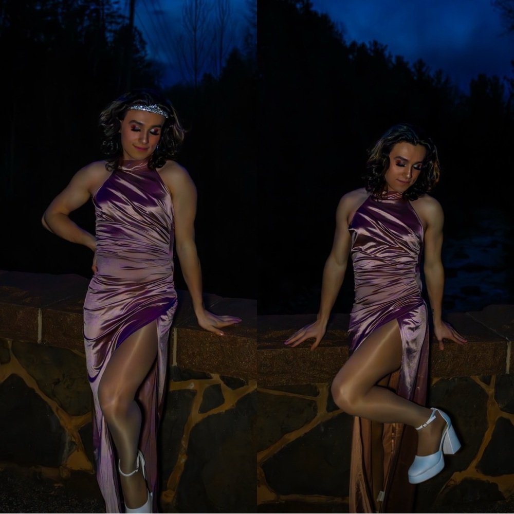 Elegant Pink Halter Dress